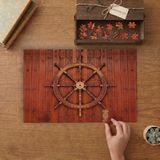 Ahşap Gemi Dümeni Tasarımı 240 Parça Ahşap Puzzle Ahşap Kutuda MP04624
