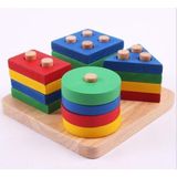 Ahşap Geometrik Zeka Oyunu, Eğlenceli ve Öğretici Çocuk Oyuncağı - Seçenek 1 - Ahşap - Ceviz