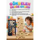 Ahşap Gökdelen! Ahşap 54 Parçalı 4 Kişilik Eğitici Ve Zeka Aile Kule Denge Oyunu