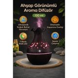 Ahşap Görünümlü Aroma Difüzör 130 ml Ultrasonik Soğuk Buhar RGB LED
