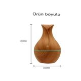 Ahşap Görünümlü LED Işıklı USB Bağlantı Aromalı Hava Nemlendirici Buhurdanlık