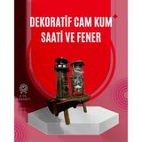 Ahşap Gövdeli Deniz Feneri Formlu Kum Saati – 15x20 cm Masa Dekoru