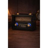 Ahşap Gövdeli Nostaljik Radyo - Bluetoothlu Müzik Çalar ve Güçlü Ses Sistemi