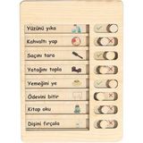 Ahşap Günlük Rutin ve Sorumluluk Panosu – Çocuklar Için Eğitici Görev Takip Tablosu