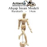 Ahşap İnsan Modeli 14 cm 1 Adet İnsan Figürlü Ahşap Model Manken Resim Ressam Eğitimi Tahta Adam Kukla Stilist