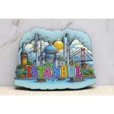 Ahşap İstanbul Temalı Magnet - Model 10