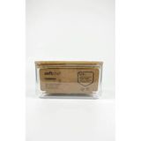 Ahşap Kapaklı Dikdörtgen Erzak Saklama Kabı Plastik 1000 Ml - Silikon Contalı Vakumlu Bakliyat Ve Gıda Saklama Kutusu (10,5X16x9 Cm)
