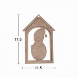Ahşap Kardan Adam Yılbaşı Süsü 17,5x11,5cm F829
