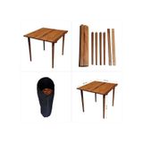 Ahşap Katlanır Rulo Masa Kamp Outdoor Bahçe Araç Araba Masası Bambu