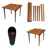 Ahsap Katlanir Rulo Masa Kamp Outdoor Bahce Arac Araba Masasi Cantali 60X57