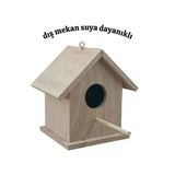 Ahşap Kayın Kuş Yuvası Kuş Evi Dış Mekan Suya Dayanıklı 15X15x20 Cm