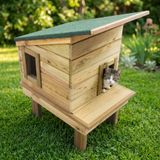 AHŞAP KEDİ EVİ KEDİ KULÜBESİ 1