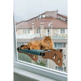 Ahşap Kedi Yatağı, Vantuzlu Cam Için, Teras ve Pencere Kullanımı
