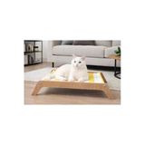 Ahşap Kedi Yatağı – Yıkanabilir Hamak Tasarım-Modern Iç Mekan Kedi Yuvası-Meowood - Sarı - Beyaz