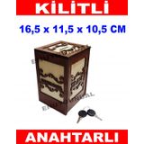 Ahsap Kılıtlı Tıpbox Dekoratıf Ahsap Kumbara Sadaka Kutusu