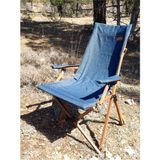 Ahşap - Kollu Katlanır Kamp Sandalyesi - Koyu Ceviz Iskelet - Mavi Kot Kılıf - Kahverengi Çanta - 6456 Ecorce Tube Marron - Polyester
