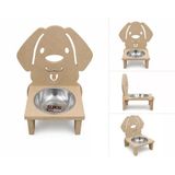 Ahşap Köpek Mama Su Kabı Tekli Mdf Km-08