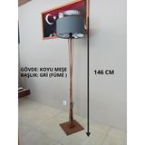 AHŞAP KÖŞE LAMBASI-LAMBADER-GRİ-FÜME KOYU MEŞE | Ahşap Malzeme, İç Mekan, 3metre anahtarlı kablo
