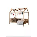 Ahşap Köşk Mobilya 90x190 Uyumlu Çatılı Montessori Yatak Karyola