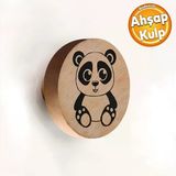 Ahşap Kulp Düğme Panda Desenli Çocuk Odası Çekmece Mutfak Mobilya Dolabı Dolap Kulpu Kulbu Kulpları