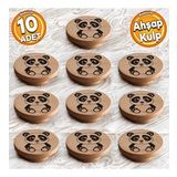 Ahşap Kulp Düğme Panda Desenli Çocuk Odası Çekmece Mutfak Mobilya Dolap Kulpu Kulbu Kulpları 10 Adet