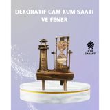 Ahşap Kum Saati Ve Deniz Feneri Figürü Bir Arada – Ev & Ofis Dekorasyonu - Lisinya