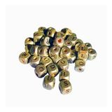 Ahşap Küp HARFLİ Boncuk 10X10 MM 100 GRAM Gold