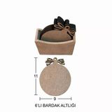 Ahşap Kurdela Bardak Altlığı 11X9cm L390