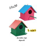 Ahşap Kuş Evi Kuş Yuvası Muhabbet Kuşu Dış Mekan Suya Dayanıklı 15X15x20 Cm 2 Adet