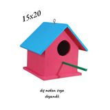 Ahşap Kuş Evi Kuş Yuvası Muhabbet Kuşu Dış Mekan Suya Dayanıklı 15X15x20 Cm