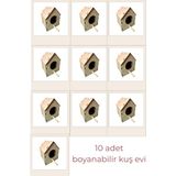 Ahşap Kuş Evi Yuvası , Hobi , Hediyelik, Boyama Ham Mdf (Etkinlik Için) 10'lu
