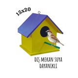 Ahşap Kuş Yuvası Dış Mekan Suya Dayanıklı 15X15x22 Cm