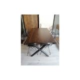 Ahşap Kütük Yemek Masası 140 x 80CM - Beyaz - 140 x 80 cm