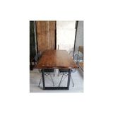 Ahşap Kütük Yemek Masası 155 x 80CM + 4 Sandalye - Beyaz - 155 x 80 cm