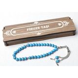 Ahşap Kutulu Firuze Taşı Mavi Tesbih