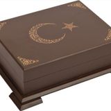 Ahşap Kutulu Hafız Boy Kuranı Kerim Ay Yıldız Nakışlı