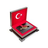 Ahşap Kutulu Türk Bayrağı Desenli Hediye Kur'an Seti Dini Hediyelik