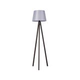 Ahşap Lambader 3 Ayaklı Tripod Abajur Kumaş Lambader Başlık Gri Kahverengi Ayak L340