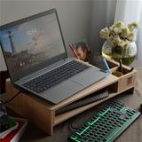 Ahşap Laptop Standı ve Masa Düzenleyici Çok Amaçlı Depolama Çözümler - 53x30x10cm