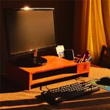 Ahşap Laptop ve Monitör Standı Ergonomik Yükseltici Organizer - Kahverengi