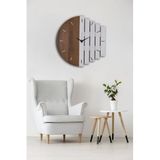 Ahşap Lazer Kesim Ceviz Duvar Saati 50 Cm - Rhythm