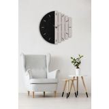 Ahşap Lazer Kesim Siyah Duvar Saati 50 Cm - Rhythm