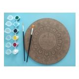 AHŞAP MANDALA 20x20 cm DAİRE MDF üzerine UV baskı modeller- Allah yazılı Mandala Set Boyama