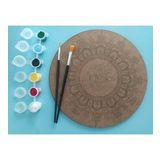 AHŞAP MANDALA 20x20 cm DAİRE MDF üzerine UV baskı modeller- Muhammed yazılı Mandala Set Boyama