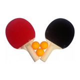 Ahsap Masa Tenisi Raketi 2 Li Ve 3 Adet Top Pinpon Seti A43