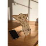 Ahşap Masaüstü Figürlü Telefon Standı dekoratif - Telefon Tutucu - Ahşap - Starwars - Ahşap Rengi