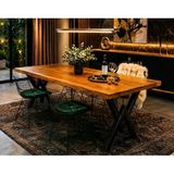 Ahşap Masif Ağaç Doğal Çalışma Masası Demir Iskelet Ofis Masası 100 X 200