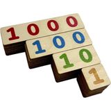 Ahşap Matematik Öğrenme Çubukları, Basamak Değeri Seti, Montessori Eğitim Aracı - Seçenek 1 - Ahşap - Bej