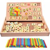 Ahşap Matematik Öğretici Eğitici Zeka Oyunu Sayıları Öğrenme Ahşap Yazı Tahtası Sayı+ Çubukları