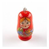 Ahşap Matruşka Bebek Anahtarlık Kırmızı